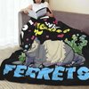 Just A Girl Who Loves Ferrets Blanket Ferret Decor Throw Blanket Gifts for Girls Boys Ferret Lover Super Warm Soft Plush Lightweight Fleece Flannel Bedding Blanket for Kids Adults Men Women 50"X40"