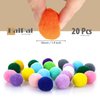 HaiPal Cat Toy Balls, 20Pcs Premium Soft Pom Pom Balls for Kittens, 1,9'' Funny Interactive Cat Pompom Toys for Bored Indoor Cats Playing Plush Balls for Craft DIY Decorations, Cute Kitten Kitty Toys.