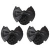 XINGZI 3 Pcs Lady Women Girls Black Bowknot Decor Snood Net Barrette Hair Clip Bun Hair Cover Hair Holder Clamp for Postal Bank Hotel Business Work Hair Accessories (Black)