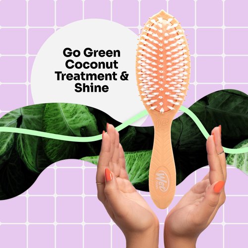Wet Brush Go Green Coconut Oil Infused Detangling Hair Brush - Pain-Free Ultra-Soft Detangler Bristles Glide Through Tangles with Ease - Protects Against Split Ends