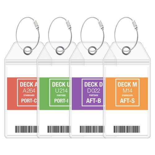 Carnival Luggage Tag Holders by Cruise On [4 Pack] Fits All Carnival & Seabourn Cruise Line Ships & Tags for Cruises in 2024 & 2025