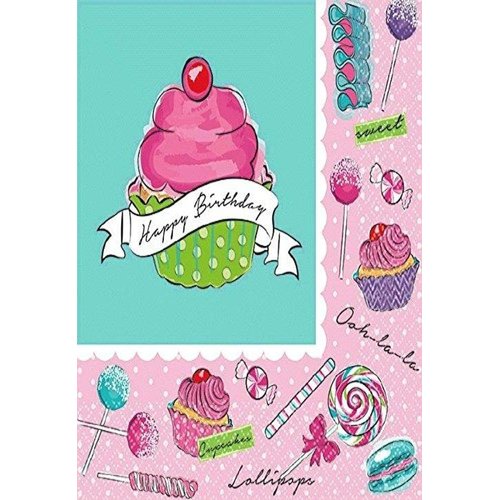 Heavenly Sweets Birthday Party 2-Ply Luncheon Napkins Tableware, Paper, 6" x 6", Pack of 36