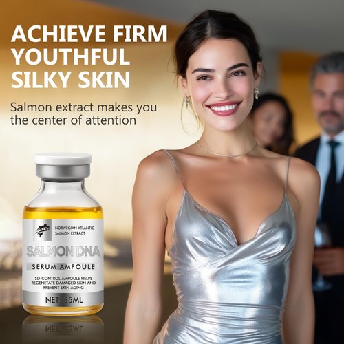 Salmon DNA Serum-Pure Marine Collagen Booster - Anti-Aging & Skin Repair Treatment for Wrinkles, Dark Spots & Elasticit， Collagen, Glutathione, Hyaluronic Acid - Improves skin radiance