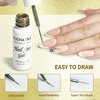 JODSONE 2pcs Metallic Nail Art Gel Liner Gold Mirror Chrome and Silvery 3D Effect Gel Nail Polish Thin Brush Metal Painted DIY at Home Salon Quality Gift for Women