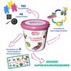 Clics construction toys, Glitter Bucket, 133 building blocks, 42 accessories and stickers,educational kids toys,STEM toys for 3 year old boys & girls and older, DURABLE TOYS made from RECYCLED PLASTIC