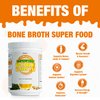 Zammex Bone Broth Plus Superfood Protein Powder (Turmeric Flavor), 8g Hydrolyzed Protein with Vitamin D, for Healthy Skin, Nails, Hair, Joints & Digestion,Non-GMO (30 Servings)