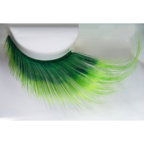 Elegant Lashes W581 "Shamrock" Premium Green Jumbo Color False Eyelashes (Pack of 6)