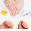 4 Pieces Glass Nail Shiner Crystal Nail Shine Buffer Polisher Crystal Glass Nano Nail File with Case for Natural Nails (White and Black Flat End)