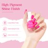 MIZHSE Quick Dry Nail Polish, Hot Pink Nail Polish Non Gel Air Drying Fast, 15 ml Regular Nail Polish Glossy Finish Rose Red Nail Lacquer Full Coverage Nail Art Manicure DIY Home