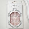 Ombre Press on Nails Short Square Fake Nails French Tip False Nails with Designs White Pink Gradient Glue on Nails Glossy Acrylic Stick on Nails Nude Artificial Nails for Women Manicure 24Pcs