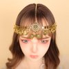 BERYUAN Gold Coins Rhinestone Pendant Headchain Vinatge Boho Coins Pendant Head Chain Gold Sequin Head Chain for Women for Party Wedding