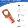 Copper Wire Lugs,Terminal Connectors,Used on AWG12-10 8 6 4 2 Cable,Heat Shrink Set,Bare Copper Eyelets,Ring Terminals Connectors (260PCS)