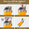 PIPITA Torch Lighter Windproof Cigar Lighter Triple Blue Flame Butane Gas Refillable Lighter Cigarette Lighter with Punch (Yellow)