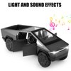 Toy Trucks Cybertruck with Trailer RV Cyberquad Car Toy 1:32 Cyber Toy Trucks Gray Cybertruck Metal Diecast with Lights Sounds Effects, Fun Toy Cars Holiday Great Gifts Idea Kids Boys