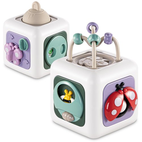 SOCBTNSO Baby Busy Board Cube, Toys for 1 Year Old Boy Girl, Montessori Toys for 1+ Year Old, Travel Toys for Toddlers 1-3, Learning Fine Motor Skills| Birthday Gifts Ages 6 Months +