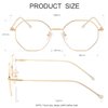 JOVAKIT Polygon Blue Light Blocking Glasses for Women Men Vintage Octagon Square Non-prescription Metal Eyeglasses (Gold 2)