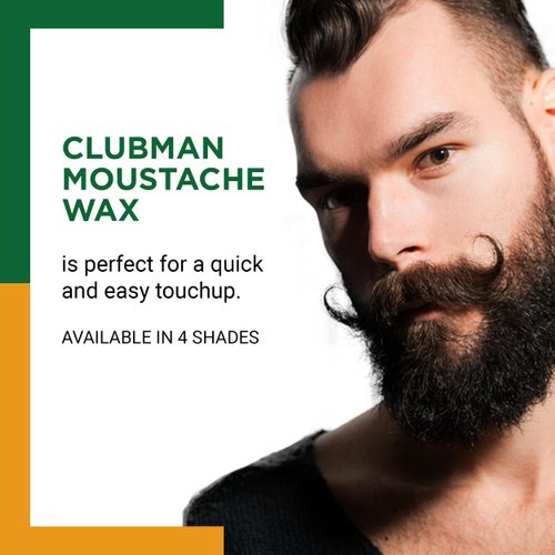 Clubman Pinaud Moustache Wax Black, 0.50 Oz (Pack of 6)