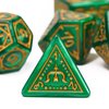 Poludie Dice DND, Polyhedral Dice Set(7 Pcs) D&D Dice with Leather Dice Bag for Dungeons and Dragons Role Playing Dice Games RPGs(Druid - Green)