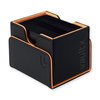 Vault X Exo-Tec® Modular Sideloading Deck Box Module for 100+ TCG Cards. Detachable Magnetic Lid. Fits Commander & Standard Trading Cards. (Black/Electric Orange)