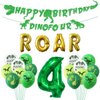 Dino Four Birthday Party Decoration, 4th Dinosaur Birthday Decorations, Dino Four Banner, Roar Balloons, Four Birthday Decorations for Boys Kids 4th Dinosaur Party Supplies