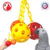 Bonka Bird Toys 1225 Triple Chain Ball 7" High by 5" Wide Medium Parrot Cage Toy, Conure, Cockatiel, Lories, and Similar