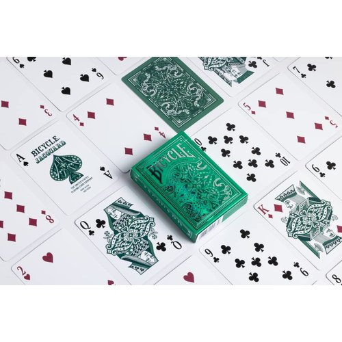 Bicycle Jacquard Premium Playing Cards, Silver and Emerald Green, 1 Deck