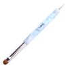 French Manicure Brush -Two Way Nail Art Brush with Dotting Manicure Tool for Manicure Cuticle Clean Up Nail Art Design- Professional Nail Salon Quality Brush, Nail Dotting Pen (10#, Blue)