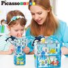 PicassoTiles Magnet Tile Building Blocks Marine Animal World Themed Playset with 8 Ocean Character Action Figures Magnetic Tiles STEM Learning Toy Construction Set Toddlers Boys Girls Ages 3+ PTQ25