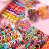 Aakihi 780PCS Color Clear Elastic Hair Bands Clips Mini Hair Claw Clips Rubber Bands Hair Ties Kit with Box for Girls Teens Children…