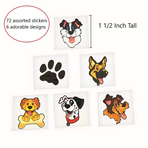 Puppy Tattoos - Animal Tattoos - Temporary Tattoos - 72 Kids Tattoos - Puppy Party Favors - Dog Party Favors - Animal Party Favors - Dog Puppy Birthday Party Favors - Goodie Bag Stuffers Giveaways