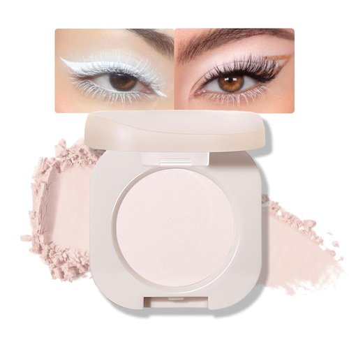 FeiCuiYun Monochrome Matte Eyeshadow Primer, Matte nude eyeshadow, White Eyeshadow, Neutral Matte Pressed Powder Single Vegan Eyeshadow; Talc, Paraben & Cruelty Free, Moonlight(01)