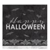 Creative Converting Happy Halloween Beverage Napkins, 5" x 5", Black, White, and Gray