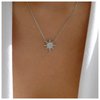 Erimberate Bohemian Crystal Sun Pendant Necklace Silver Sunburst Choker Necklace Paved Cz Sun Necklace Rhinestone Rising Sun Chain Necklace Jewelry for Women Gifts