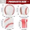 96 Pcs Baseball Party Decorations Bundle Paper Plates Napkins For Baseball Birthday Party Favors