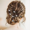YISSION 20PCS Silver Butterfly Bridal Hair Pins for Women Flower Hair Pin Pearl Hair Pins Rhinestone Wedding Hair Accessories for Brides