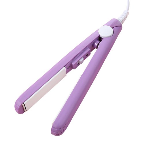 2024 New Purple Werdeny 2-in-1 Mini Ceramic Hair Curler and Straightener with 1/2 Inch Barrel for Short, Fine Hair