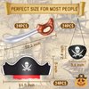 Legigo Pirate Party Set- Pirate Kids' Party Cosplay Supplies Pirate Eye Patches Inflatable Swords for Caribbean Cosplay Party (72pcs Pirate Hat Set)