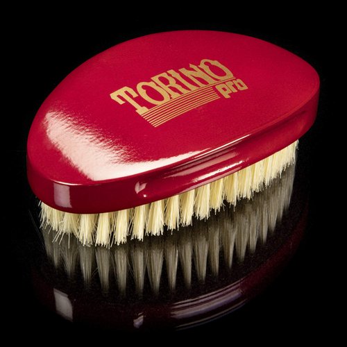 Torino Pro Medium Wave Brush #1500 - Curve Medium Hair brush for 360 Waves- 100% boar bristle Curved Hair brush for men- Great brush for fresh cuts and thinning hair.