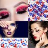 4th of July Star Glitter Independence Day Nail Sequins for Nail Art Decorations, 12 Grids Holographic Red Blue Silver Mixed Star and Hollow Star Shaped Nail Decals for DIY Nail Eye Face Body Decor