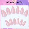 AddFavor Short Almond Press on Nails, 360pcs Pink Fake Nails Press ons Glossy Gel Acrylic Press ons Nails Short Almond Nails Set with Glue Adhesive Tabs for Women Girls