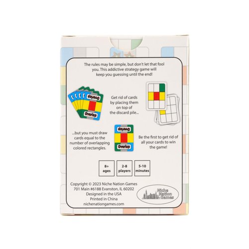 Niche Nation Games Overlap A Deceptively Simple Strategy Game - Mensa Award Winning Card Game - 2 Player Game or Up to 8 Players - Card Games for Adults and Families