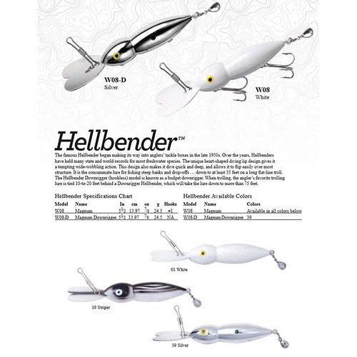 Heddon Magnum Hellbender Fishing Lure, Striper, 5 1/2-Inch, 7/8 Ounce