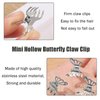 Ylapagne 20 Pcs Hair Claw Clips for Women 0.8 Inch Metals Butterfly Mini Cute Fashion Hair Accessories Small Claw Clips Sliver Colors
