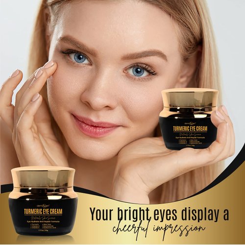 DERMAXGEN Turmeric + Vitamin C Eye Cream- Booster Anti Aging Eye Cream - Hydrating & Moisturizing Eye Cream for Dark Circles Puffiness, Visible Results Under Eye Cream Reduces Eye Bags & Fine Lines.
