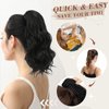 BARSDAR Brown Ponytail Extension, 14 In Claw Clip Short Wavy Ponytail Hair Extensions Thick Soft Synthetic Clip in Pony Tails Hairpieces for Women Girls Daily Party Halloween (Dark Brown)