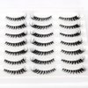 Pooplunch False Eyelashes Wispy Cat Eye Look Natural Clear Band Fluffy Short Accent Lashes Faux Mink Lashes Fake Eyelashes 14 Pair Pack