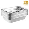 PLASTICPRO Disposable 2 LB Aluminum Takeout Tin Foil Baking Pans 6'' X 8'' X 2'' Inch Bakeware - Cookware Perfect for Baking Cakes,Brownies,Bread, Meatloaf, Lasagna, or Lunchbox, Pack of 20