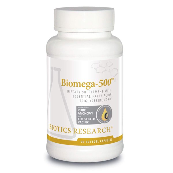 BIOTICS Research Biomega 500 Omega 3 Fish Oil Supplement, Highly Concentrated Fish Oil with EPA/DHA, Omega 3 Fatty acids, Supports Immune and Cardiovascular 90 Softgels