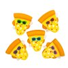 Rubber Pizza Character Toy Assortment - Fidget Toy, Party Favors, Reward Chest, Treasure Chest, Goodie Bags, Bath Toys - Pizza Party Family Pizza Night Pizza Party Favors - 10 Piece