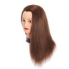 Headfix 20"-22" Hair Mannequin Head 100% Human Hair Hairdresser Practice Styling Training Head Cosmetology Manikin Doll Head With Clamp (6F1919LB0414H)